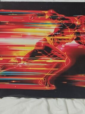 Open Road Brands DC Comics The Flash in Action Gallery Wrapped Canvas Wall Decor